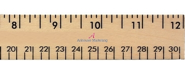 12" Clear Lacquer Wood Ruler - English & Metric Scale