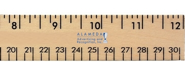 12" Clear Lacquer Wood Ruler - English & Metric Scale