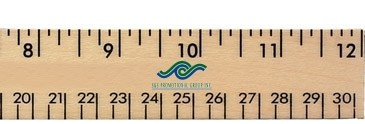 12" Clear Lacquer Wood Ruler - English & Metric Scale
