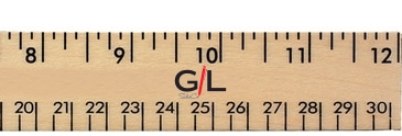 12" Clear Lacquer Wood Ruler - English & Metric Scale
