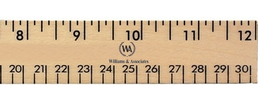 12" Clear Lacquer Wood Ruler - English & Metric Scale