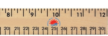 12" Clear Lacquer Wood Ruler - English & Metric Scale