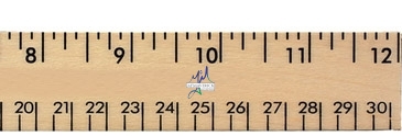12" Clear Lacquer Wood Ruler - English & Metric Scale