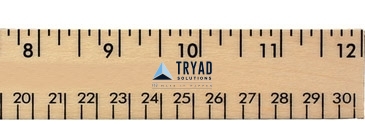 12" Clear Lacquer Wood Ruler - English & Metric Scale