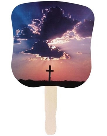 Stock Design Hand Fan - Cross