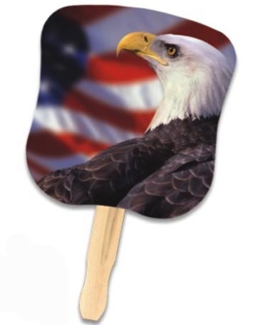 Stock Design Hand Fan - Bald Eagle/Usa Flag