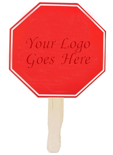 Stop Sign Shaped Hand Fan