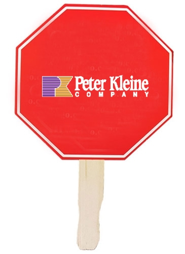 Stop Sign Shaped Hand Fan