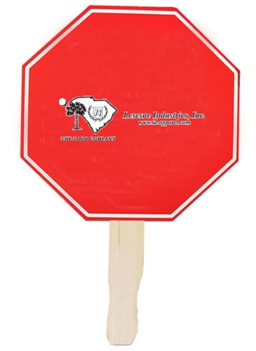 Stop Sign Shaped Hand Fan