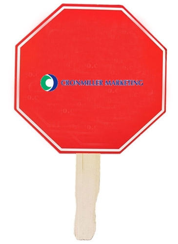 Stop Sign Shaped Hand Fan