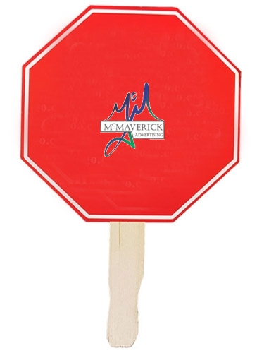 Stop Sign Shaped Hand Fan