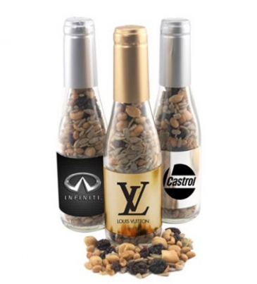 Champagne Bottle with Trail Mix