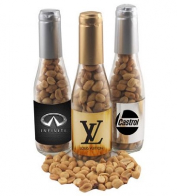Champagne Bottle with Peanuts