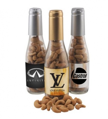 Champagne Bottle with Cashews
