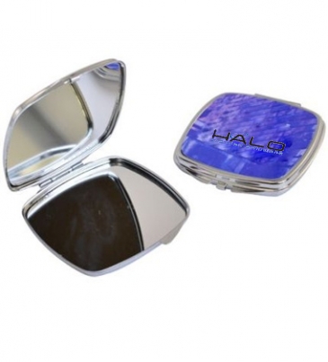 Square Metal Compact Mirror - Full Color