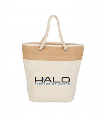 Jute Accent 12oz Cotton Canvas Rope Tote