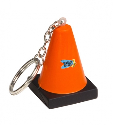 Construction Cone Stress Reliever Key Chain