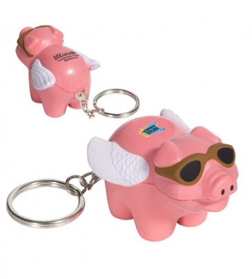 Flying Pig Stress Reliever Key Chain