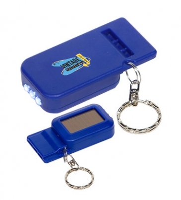 Solar Powered Light & Whistle Key Chain