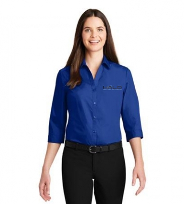 Port Authority® Ladies 3/4-Sleeve Carefree Poplin Shirt