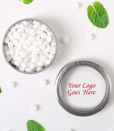 Round Window Sweet Mint Tin Clear Window Top