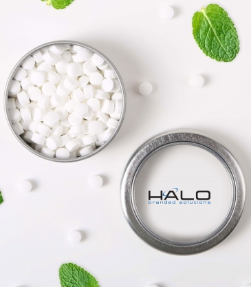 Round Window Sweet Mint Tin Clear Window Top