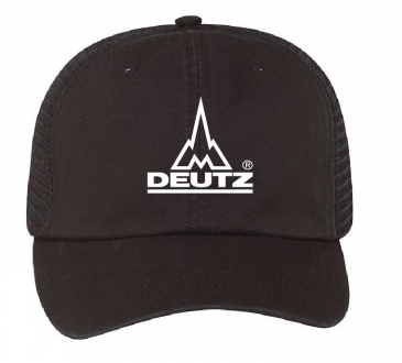 Black Garment Washed Cap With Mesh Back