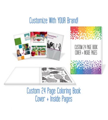 Custom 24 Page Adult Coloring Book - Cover + Inside Pages