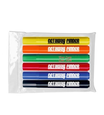 Chisel Tip Permanent Markers - USA Made - 6 Ct
