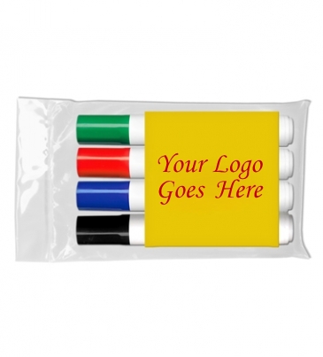 Dry Erase Marker with Custom Insert Card - USA Made - 4 Ct