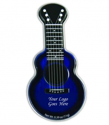 Blue Acoustic Guitar Shaped Mint Tin