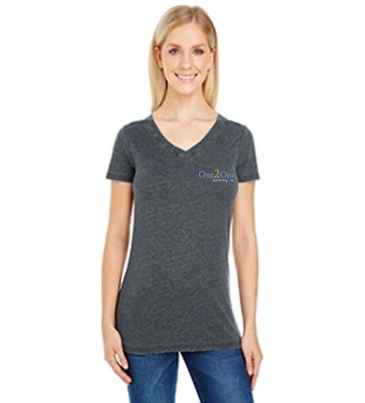 Threadfast Apparel Ladies' Vintage Dye Short-Sleeve V-Neck T-Shir