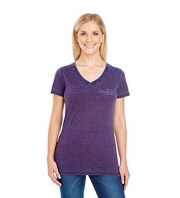 Threadfast Apparel Ladies' Cross Dye Short-Sleeve V-Neck T-Shirt