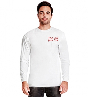 Next Level Apparel Adult Inspired Dye Long-Sleeve Crew with Pocke