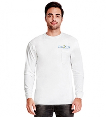Next Level Apparel Adult Inspired Dye Long-Sleeve Crew with Pocke