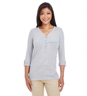 Devon & Jones Ladies' Perfect Fit™ Y-Placket Convertible Sleeve K
