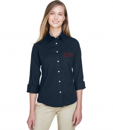 Devon & Jones Ladies' Perfect Fit™ 3/4-Sleeve Stretch Poplin Blo