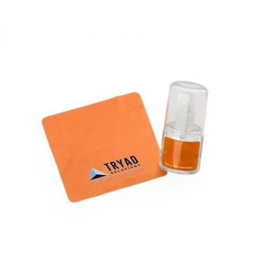 1 OZ Glass/Lens Cleaner + 4" Sublimated Lens Cloth