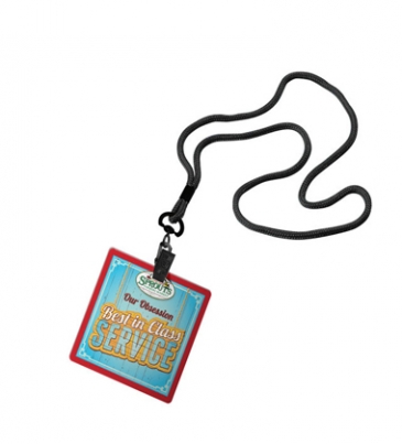 1/8" Polyester Cord Lanyard with Bulldog Clip & 3"x3" ID B