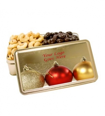 2-Share Tin - Salted Cashews/Dark Chocolate Almonds