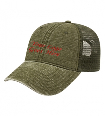 Enzyme Washed Slub Cotton Mesh Back Cap