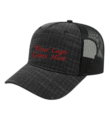 Five Panel Poly/Rayon with Mesh Back Cap