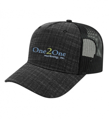 Five Panel Poly/Rayon with Mesh Back Cap