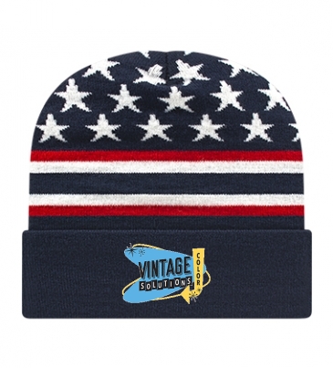 Flag Knit Cap with Cuff