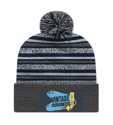 Striped Knit Cap with Cuff