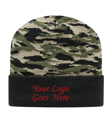 Vintage Tiger Camouflage Knit with Solid Cuff