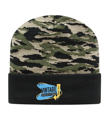 Vintage Tiger Camouflage Knit with Solid Cuff