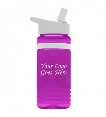 20 oz.  Stripe Bottle - Flip Straw Lid - Digital