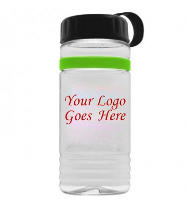 20 oz.  Stripe Bottle with Tethered Lid - DP