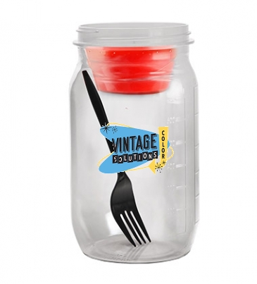 27 oz Salad Jar with Dressing Container